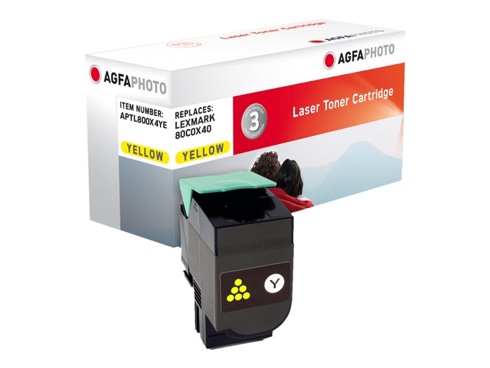 Agfaphoto - Gul - Kompatibel - Tonerpatron (Alternativ Til: Lexmark 800X4, Lexmark 80C0x40) - For Lexmark Cx510de, Cx510de Spr Columbia, Cx510dhe, Cx