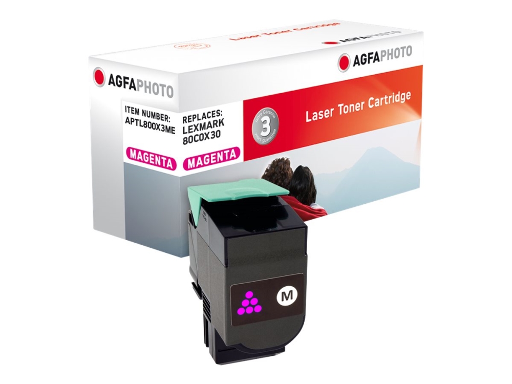 Agfaphoto - Magenta - Kompatibel - Tonerpatron (Alternativ Til: Lexmark 800X3, Lexmark 80C0x30) - For Lexmark Cx510de, Cx510de Spr Columbia, Cx510dhe