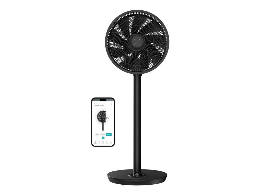 Duux Fan Whisper Flex 2 gulv-/standventilator, sort, 34 cm, 30 hastigheder, oscillation, 2–21,5 W