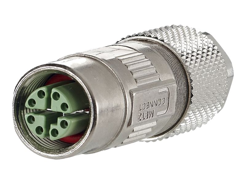Metz Connect - Netværk-Konnektor - 8-Pins M12 (Hun) - Afskærmet - Cat 6A - Ieee 802.3An