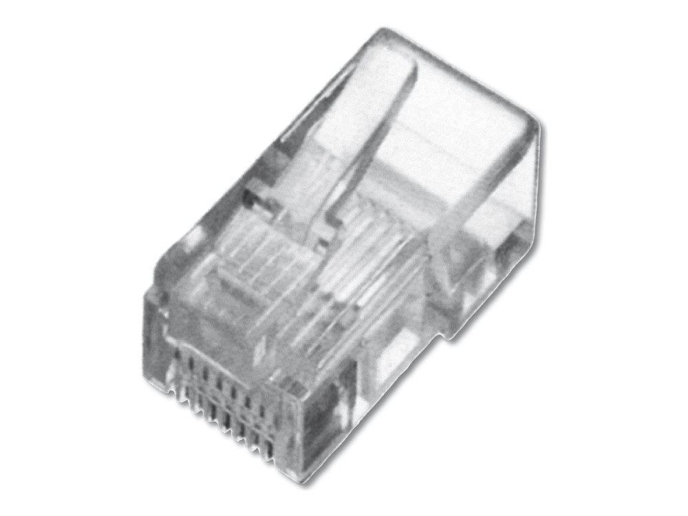 DIGITUS - Netværk-konnektor - RJ-45 (han) - ikke afskærmet - CAT 5/5e - modulær, Gigabit Ethernet support, booted (pakke med 100)
