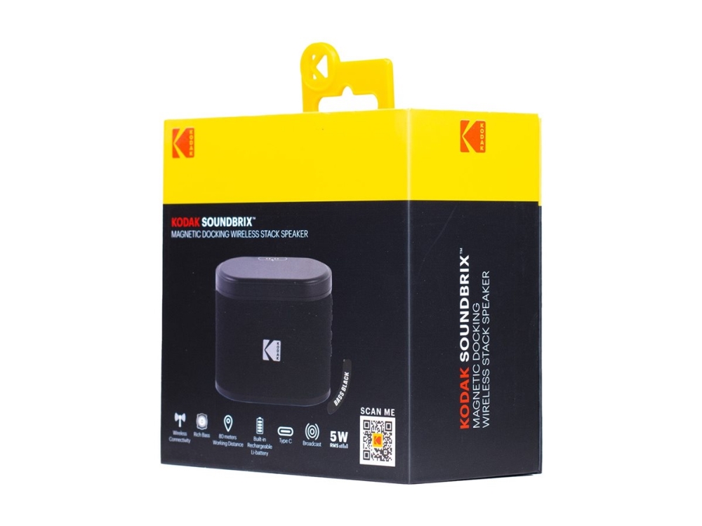 Kodak Soundbrix Wireless Stack Speaker Bass Black (4895218338658)