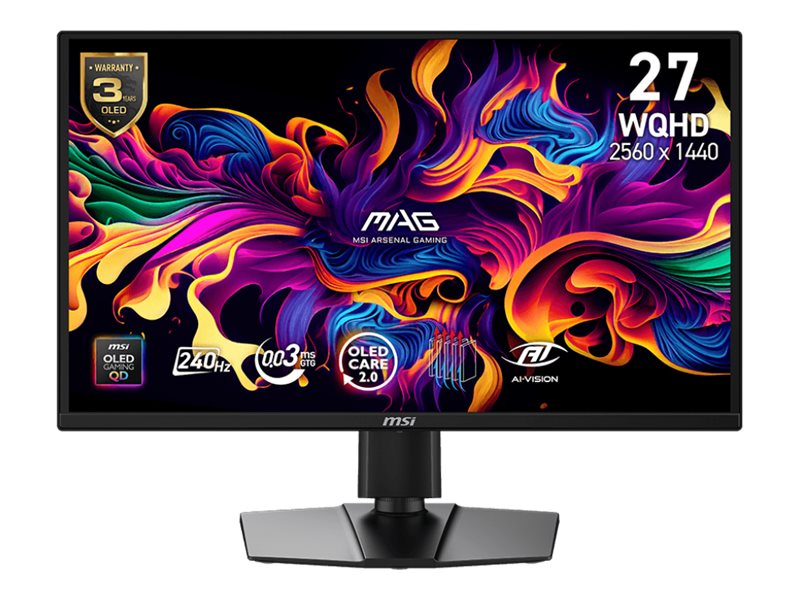 Msi Mag 272Qpde X24 - Oled-Monitor - Gaming - 27" (26.5" Til At Se) - 2560 X 1440 Wqhd @ 240 Hz - 400 Cd/M² - 1500000:1 - 0.03 Ms - 2Xhdmi, Displaypo
