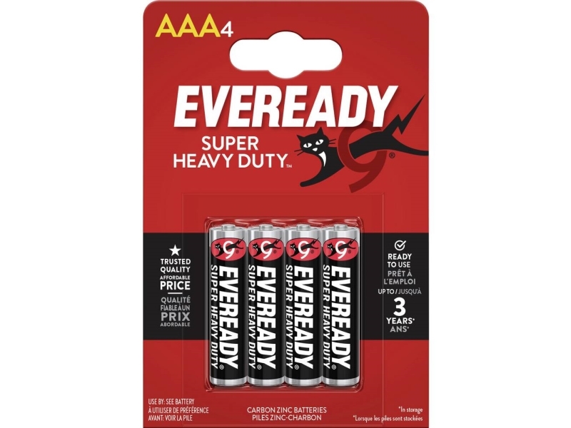 Eveready AAA-batteri SHD Zink-kol 1,5 V, 4 st