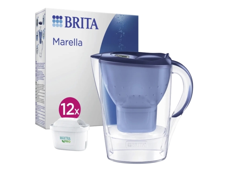 Brita Marella, Manuel Vandfilter, 2,4 L, Blå, Transparent