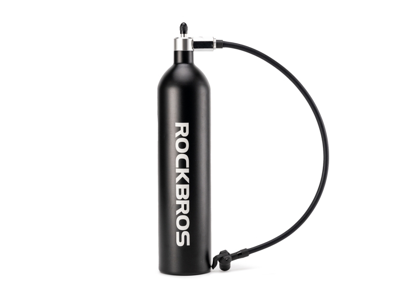 Rockbros Trykbeholder Til Cykelpumpe Til Tubeless Dæk 200 Psi 1.2 L - Sort
