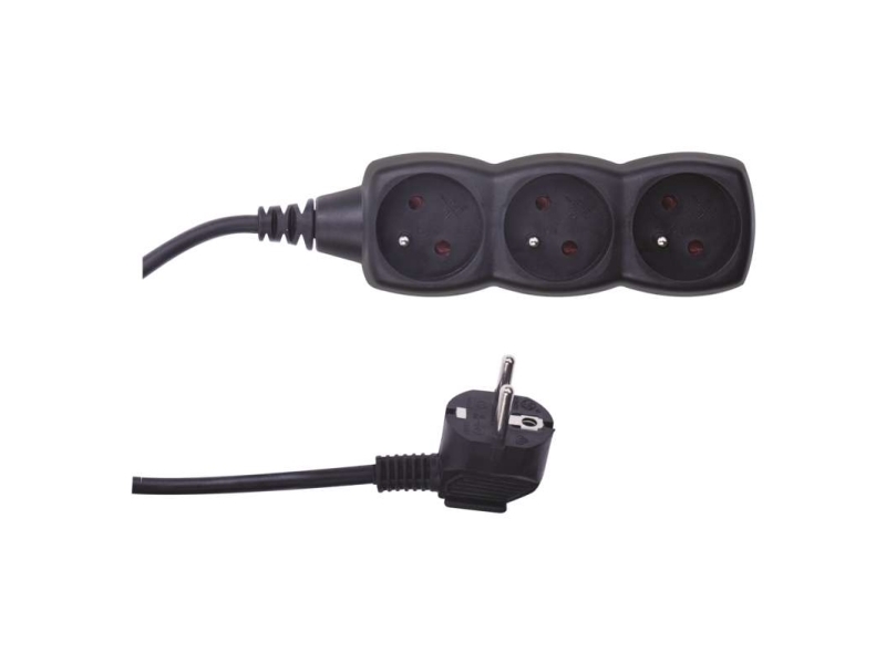 Emos 1902230160, 1,5 m, Indendørs, Sort, 3 AC stikkontakt(er), 250 V, 2300 W