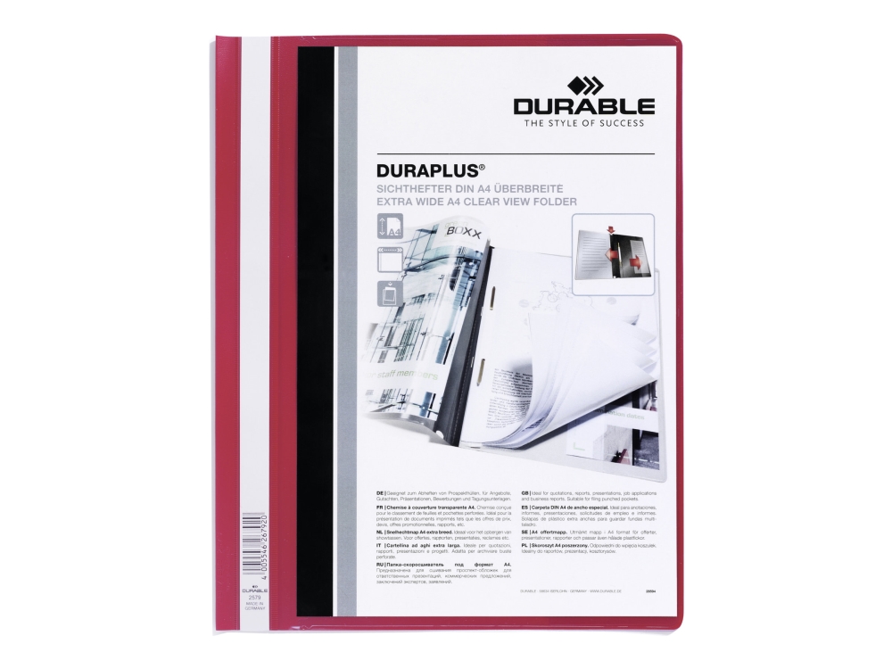 DURABLE DURAPLUS Rød Rapportfil A4 (210 x 297 mm) Rød