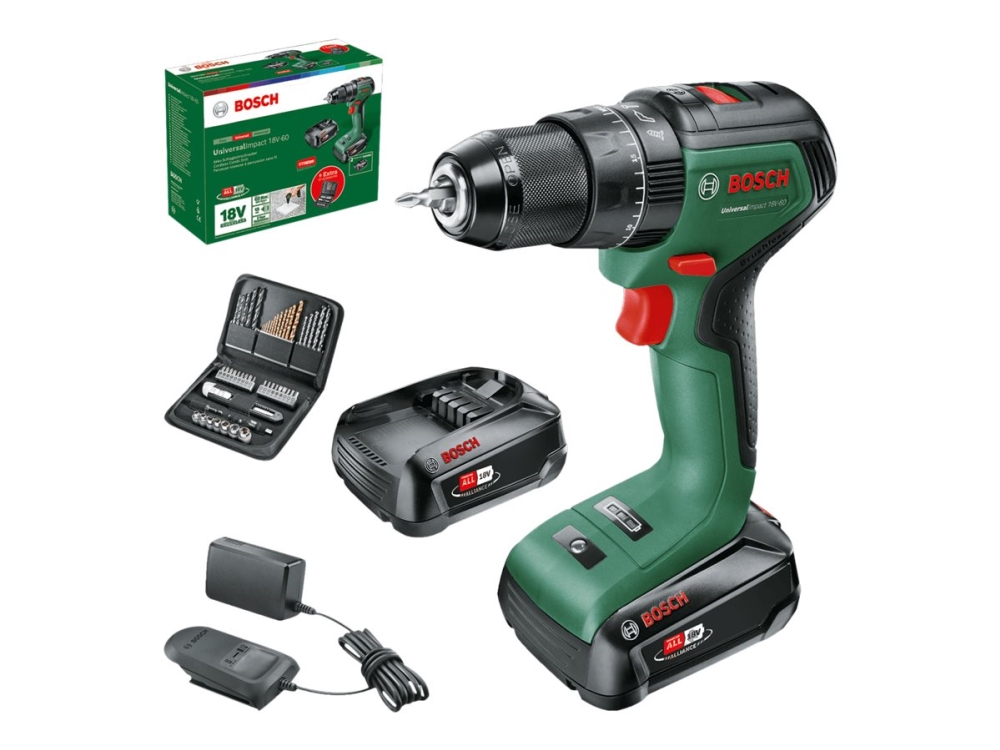 Bosch UniversalImpact 18V-60 Slagboremaskine 18V 2 batterier inkluderet