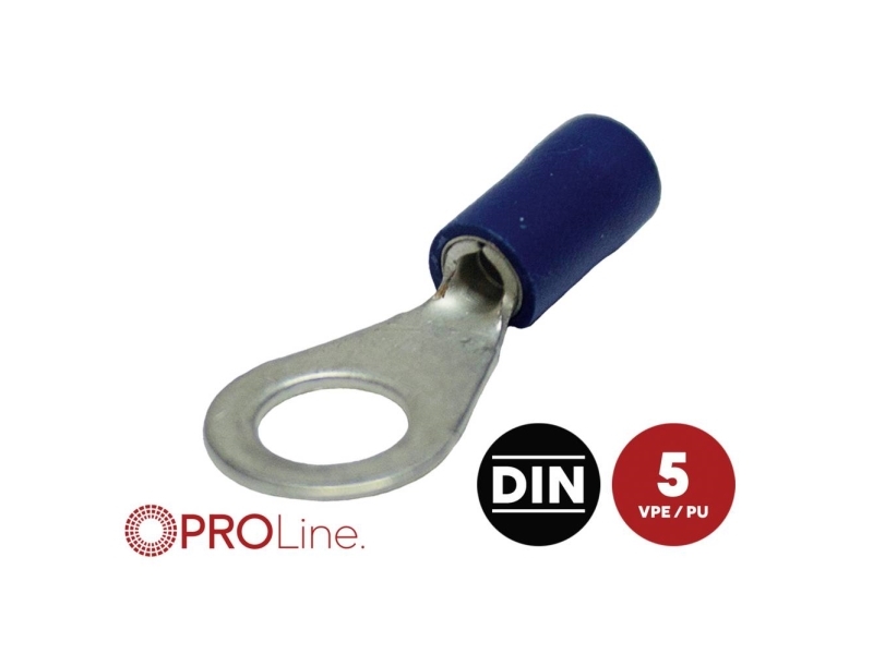 Acv 346550-2-5-P Ringkabelschuh Loch-Dia.=6,5 Mm Vollständig Isoliert Blau 5 Stk