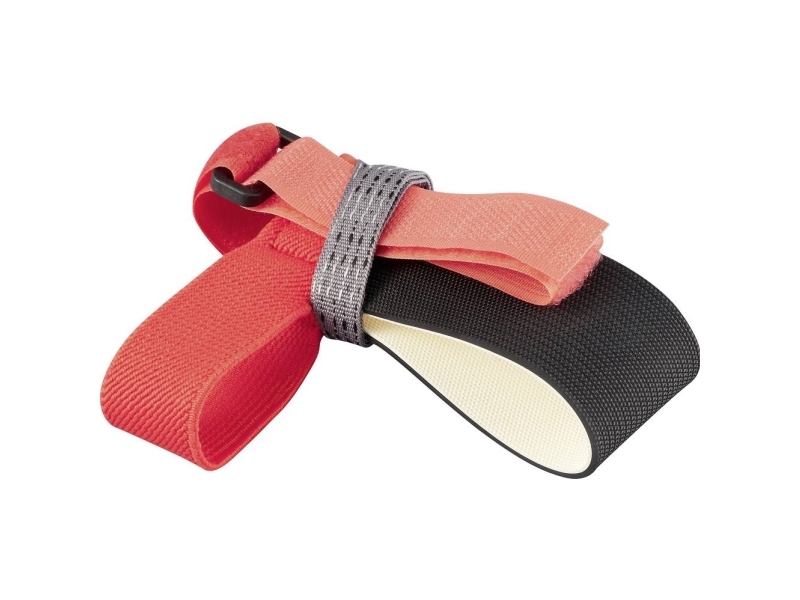 TRU COMPONENTS ESD-hælbånd 1 stk Sort/rød Velcrolukning, sølvfarvet bånd, sort/rød Bag