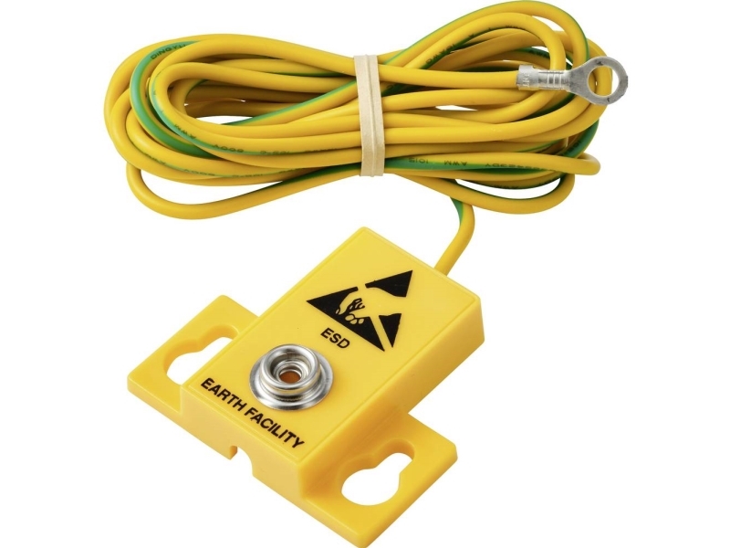 TRU COMPONENTS Ringkabelsko ESD-jordstik Gennemgangsmodstand Vinklet, inkl. forbindelsesledning Bag