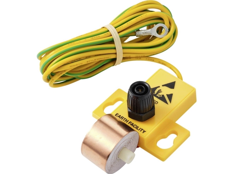 TRU COMPONENTS Ringkabelsko ESD-jordstik Gennemgangsmodstand inkl. kobberbånd Bag