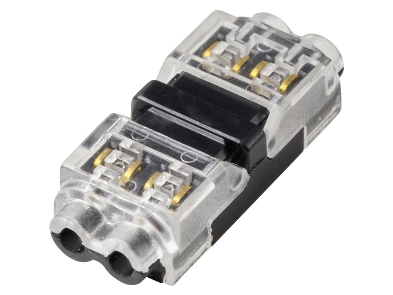 TRU COMPONENTS TC-14376156 Hurtigtilslutningsklemme fleksibel: 0.35-0.5 mm² stift: 0.35-0.5 mm² Poltal: 2 12 stk Gennemsigtig, Sort