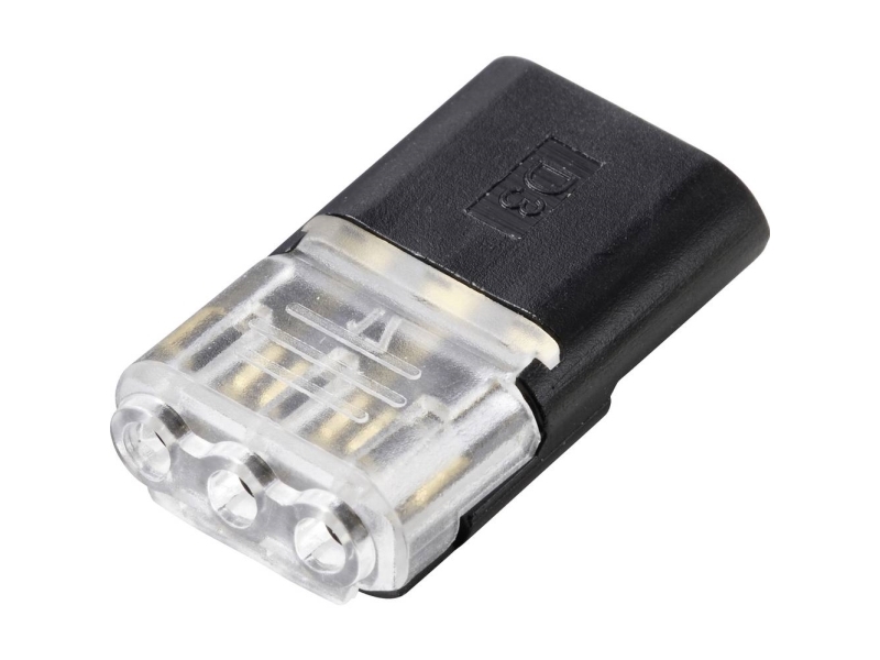 TRU COMPONENTS TC-14376136 Hurtiglukning fleksibel: 0.35-0.75 mm² stift: 0.35-0.75 mm² Poltal: 3 30 stk Sort