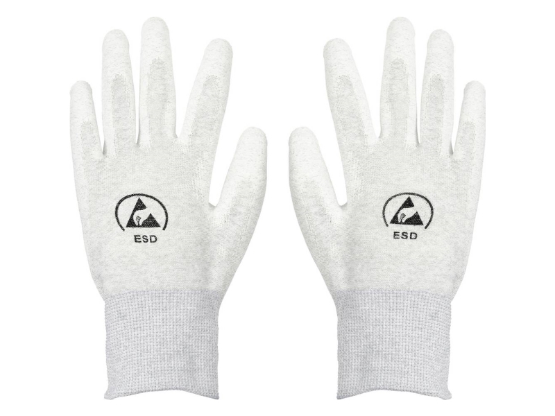 TRU COMPONENTS ESD-handske Indvendig belægning i hånden Størrelse: L Polyamidfiber, PU-belægning Bag