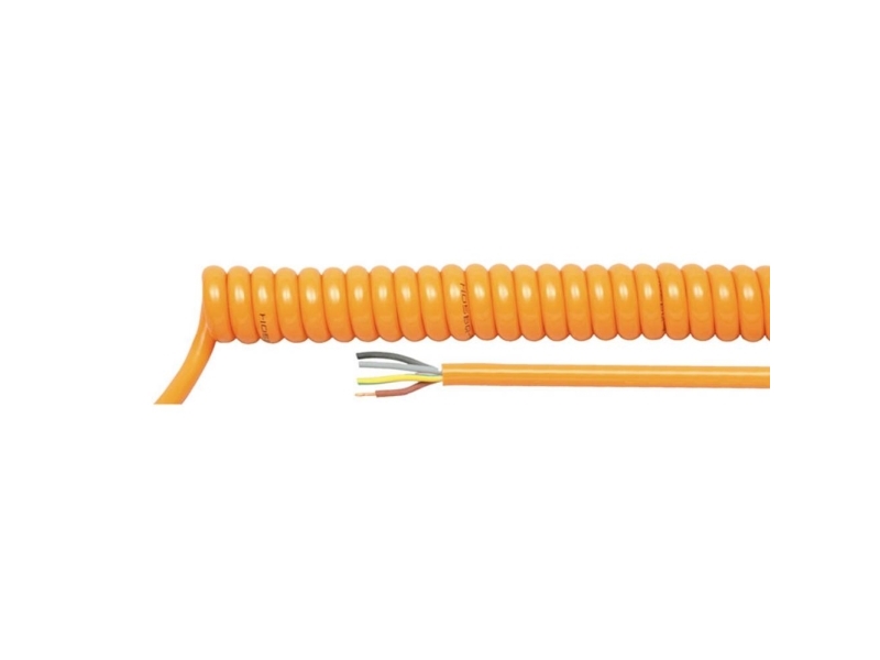 HELU 85260 Spiralkabel H05BQ-F 1000 mm / 4000 mm 4 x 0.75 mm² Orange 1 stk