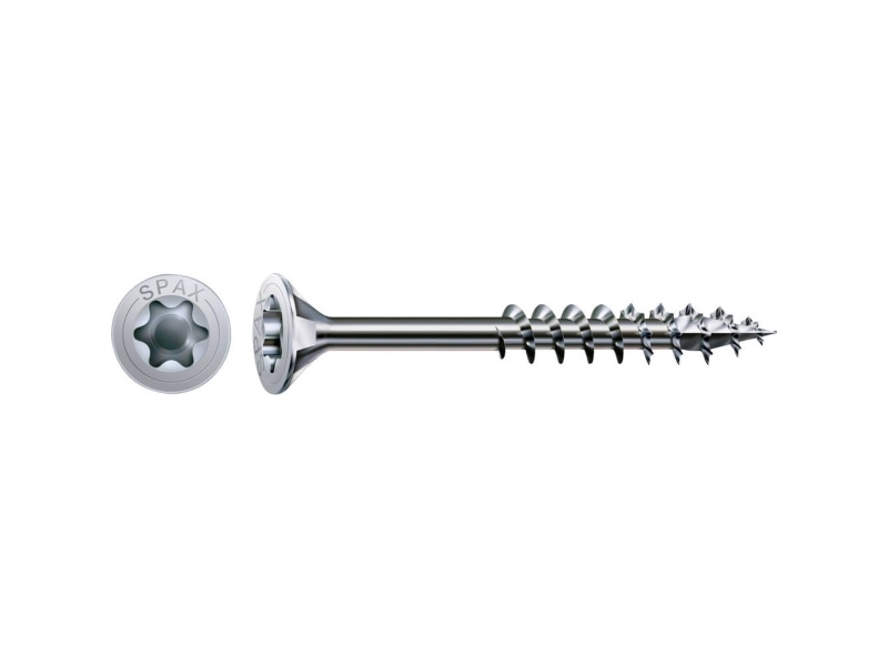 SPAX 0191010400403, Skrue, Metal, Zink, Træ, Fladt hoved, Torx, Metallic