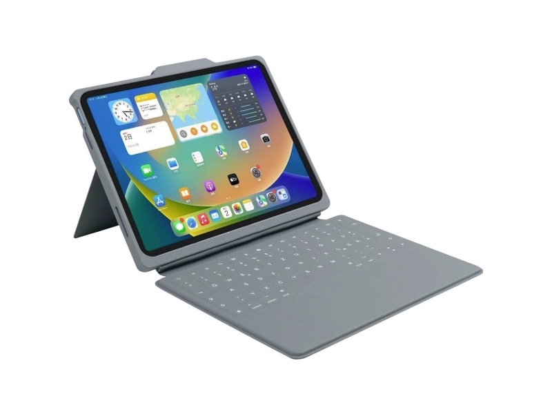 B2bworkplace Smart Rugged Tastatur-Hülle Mit Smart Connector Ipad 11" (2025) & 10,9" (2022) Grau/Transparent Qwertz