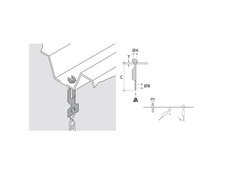 ABB E-Klips NH-083 Trägerklammer waagrecht Bæreklemme 6.5 mm Fjederstål 7TCA084030R1521 100 stk (L x B x H) 6.5 x 6.5 x 45 mm