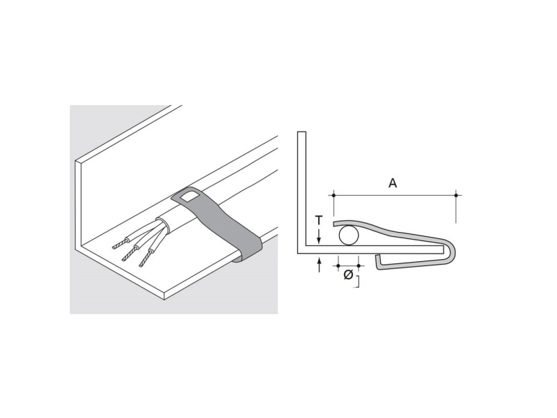 ABB E-Klips LM-811 Trägerklammer Trägerbefestigungsclip für Kabel Bæreklemme Fjederstål 7TCA084030R1495 100 stk