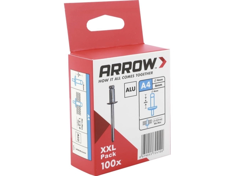 Arrow Tool Group Blindnieten (Ø X L) 4 X 6 Mm Aluminium Ra 4 X 6 Alu 100St (100 Stk)
