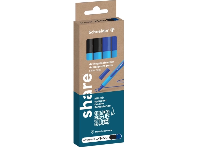 Schneider Schreibgeräte share 4-0044 Kuglepen 0.7 mm Skrivemaskine: Blå , Sort 1 stk