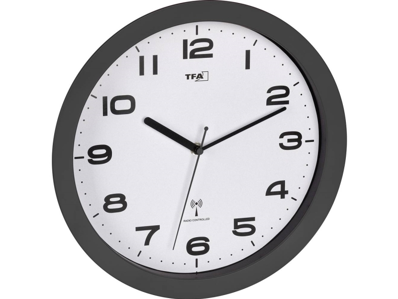 Tfa Dostmann 60.3554.10 Funk-Wanduhr 50 Mm X 320 Mm Anthrazit Schleichendes Uhrwerk (Lautlos)