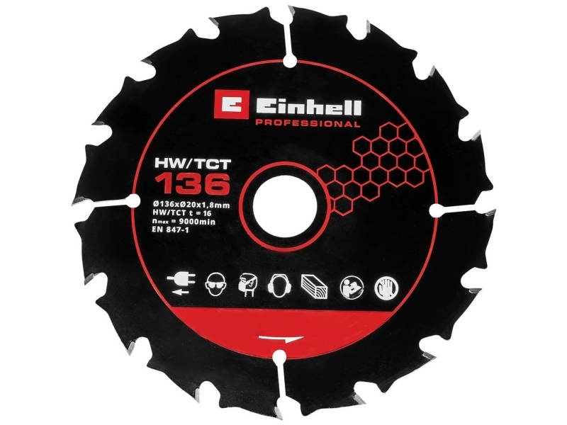 Einhell TCT SAWBL.M-THIN 136x20 16T-P cirkels&aring;gblad 136 mm