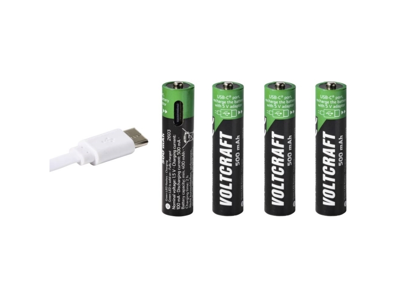 Voltcraft Genopladeligt Aaa-Batteri Litium 500 Mah 1.5 V 4 Stk