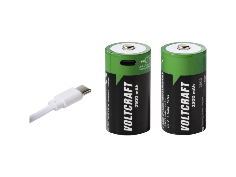 C-batteri R14 VOLTCRAFT Litium 1.5 V 2500 mAh 2 stk