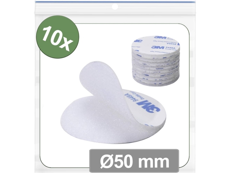 Quadrios 25CA680 Tarranauhapisteet kiinnittämiseen Liima- ja silmukkaosa (Ø) 50 mm Valkoinen 10 kpl (25CA680)
