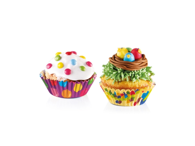 Tescoma 630608, Cupcake-/Muffin-Cups, Rund, Gerillte Oberfläche, Mehrfarbig, 30 Mm, 6 Cm