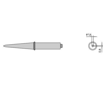Weller Ct5 D8, Loddespids, Weller, 425 °C, 1 Stk, 1,6 Mm, 0,8 Mm