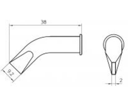 Weller Lht Fx, Loddespids, Weller, Wsp150, 1 Stk, 9,2 Mm, 3,8 Cm