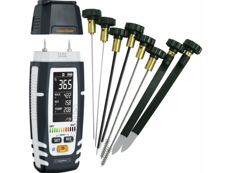 Laserliner Dampmaster Allround Set, Holz, Digital, Schwarz, Weiß, 3 - 103,6%, 1%, 2 - 171,2