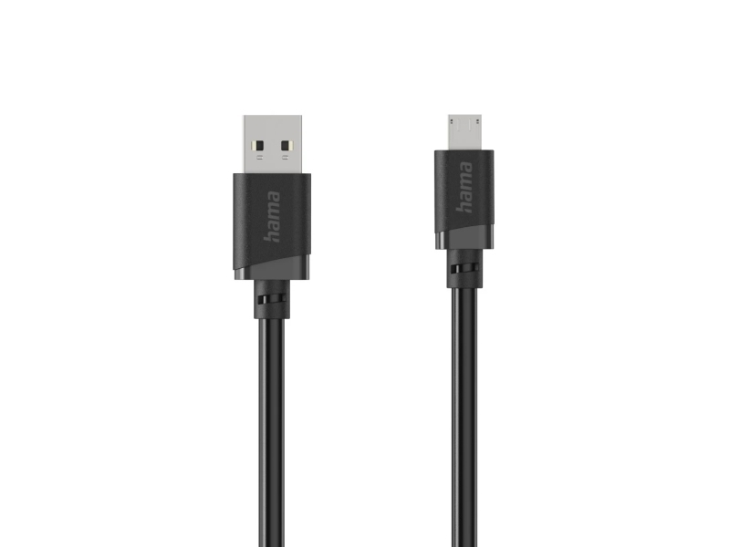 Hama 00201803, 1 M, Usb A, Micro-Usb B, Usb 2.0, 0,48 Gbit/Sec, Schwarz