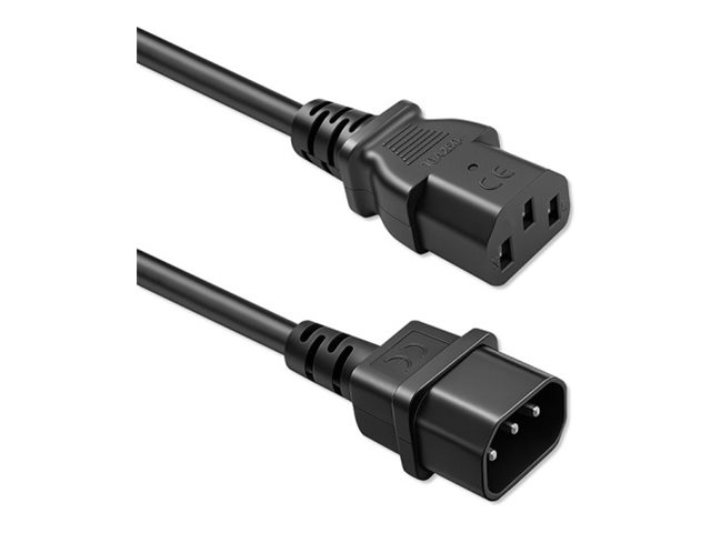 Qoltec - Strømkabel - Power Iec 60320 C13 Til Iec 60320 C14 - 250 V - 16 A - 2 M - Sort
