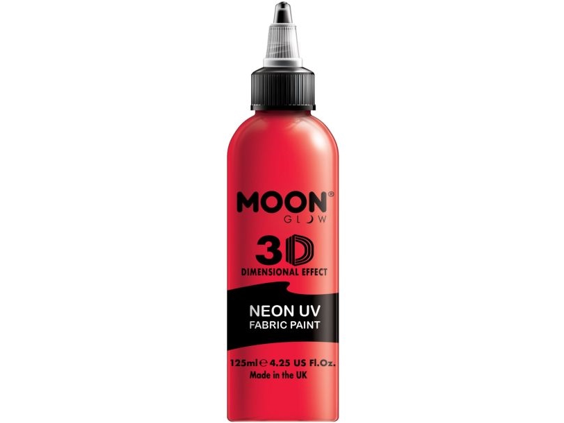Neonröd UV-tygfärg, 125 ml | Leksaker - Kreativitet - Ansiktsmålning | GameStuff