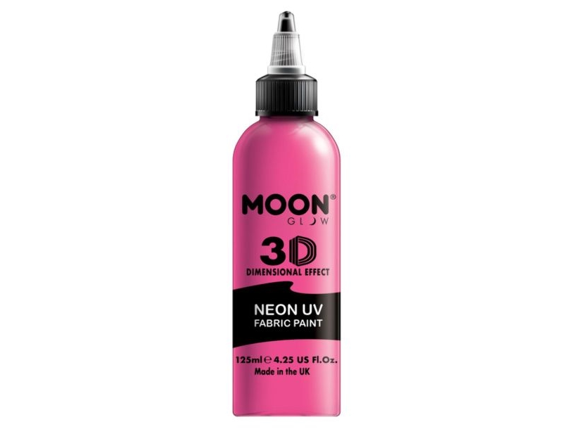 Moon Creations UV Neon Tekstilfarve - 125 ml Lyserød
