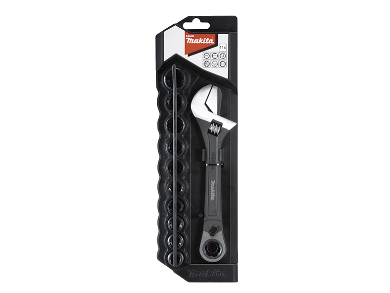 Makita B-65458 Justerbar skiftnyckel med hylsa, hålsats 11st | Elverktyg - Prof. Elverktyg 230V - Cirkelsåg | GameStuff