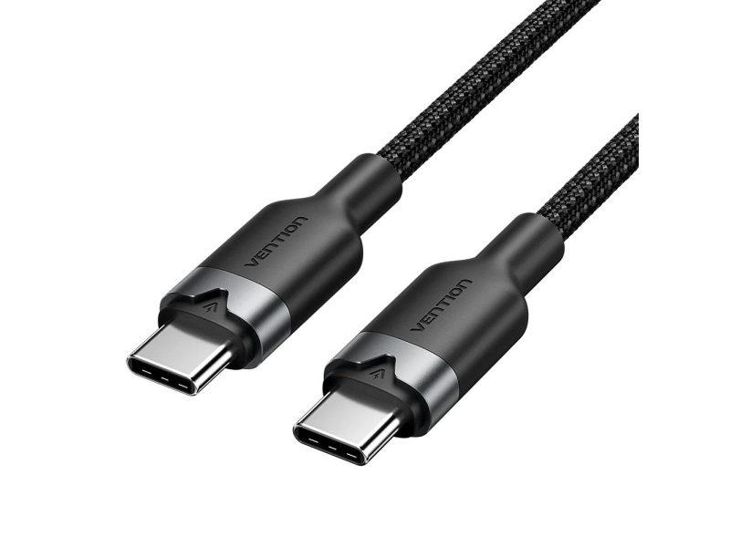Vention Usb-Kabel Usb-C Auf Usb-C Geflochten 3A 480Mbps 60W Pd 1 M Schwarz