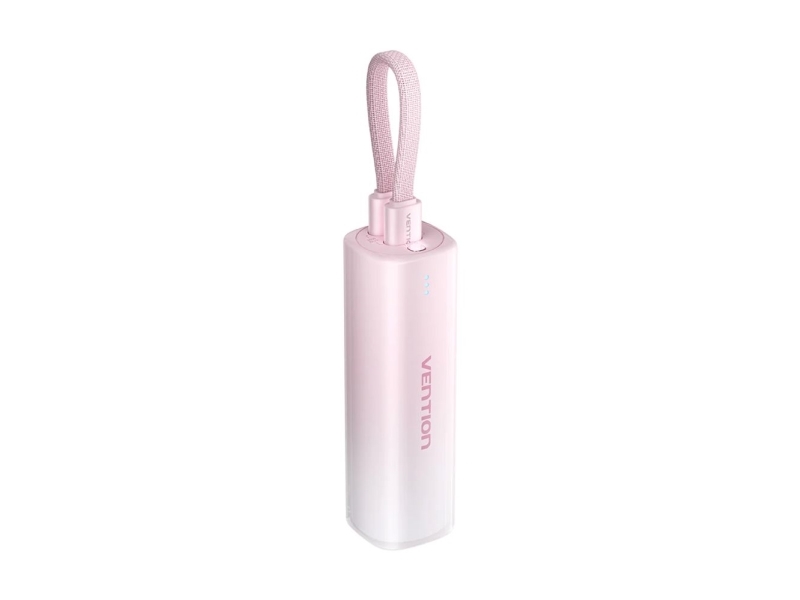 Powerbank 5000Mah Vention Fhwr0 20W + Usb-C Prie Žaibo Kabelio (Rožinis)
