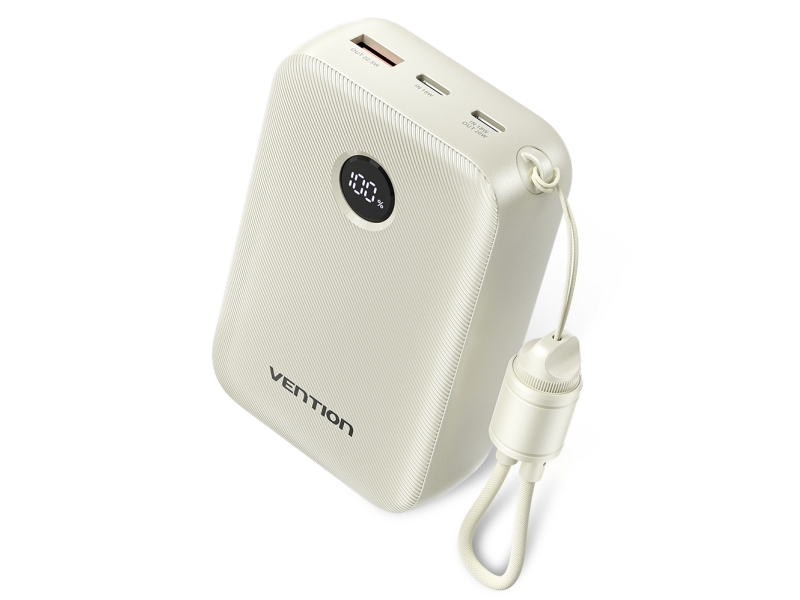 Powerbank Vention 20000Mah 2 X Usb-C 1X Usb-A Z Wyświetlaczem 22,5W Beżowy