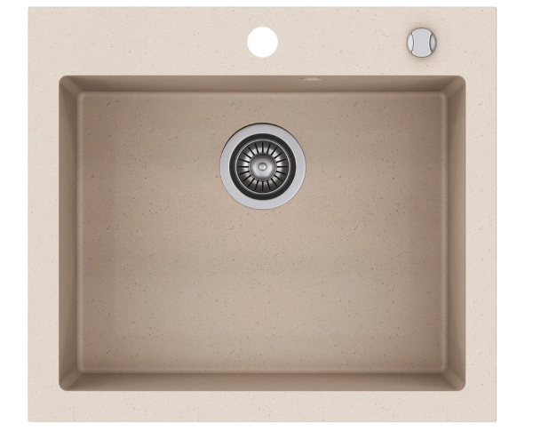 Kernau Kgsh 60 1B Sandgranite Küchenspüle (1 Becken) – 60 Cm, Mattes Sand-Finish