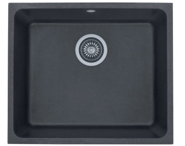 Kernau KGSU 60 Single-Bowl Undermount Kitchen Sink – 1 Basin, Black Metallic Finish
