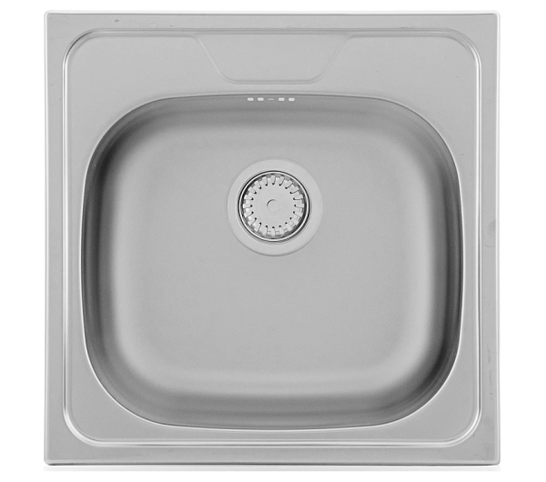 Kernau KSSC 453 1B Linen Single-Bowl Stainless Steel Kitchen Sink — Reversible Drainer, 1 Basin, 45 cm Cutout, Satin Finish