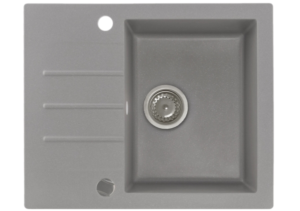 Kernau KGSA 4560 Grey Metallic Single-Bowl Kitchen Sink with Drainer (1B1D)