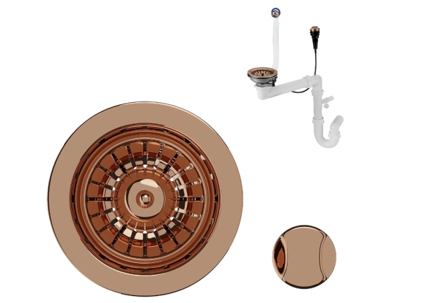 Kernau KS-SS 1B Rose Copper Nano Finish Kitchen Set — Single-Burner Stainless Steel Cooktop Accessory