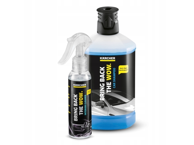 Kärcher Car Care Kit Rm 610 (1L) + Rm 651 Innenreiniger (100Ml) – 3-In-1 Autoshampoo & Innenreinigungs-Set, Schnell Trocknende High-Gloss-Formel, Plu